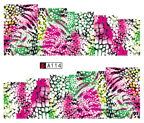 A109-114 Leopard Print Water Nail Sticker