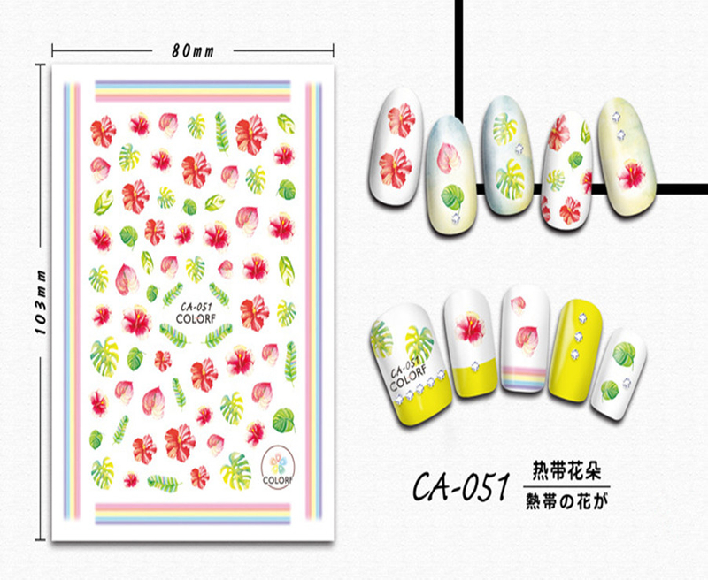 CA-051 3D Tropical Flower Nail Sticker