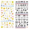 LY135-136 Thin 3D Weather And Barcode Nail Sticker