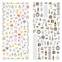 LY165-166 Thin 3D Flower And Light Nail Sticker