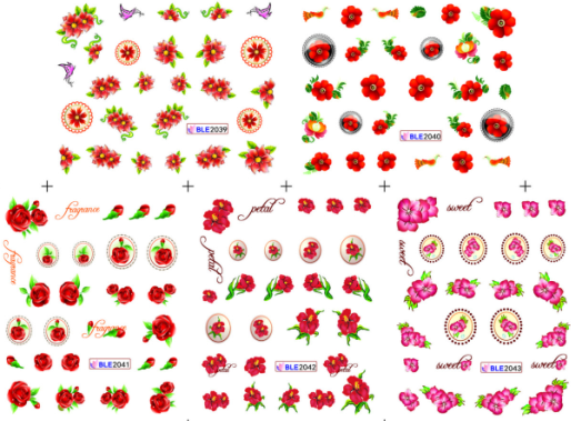 Flower Water Nail Sticker Nail Decal