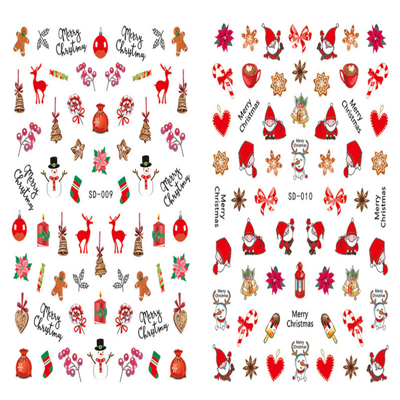SD009-010 3D Christmas Series Nail Art Sticker