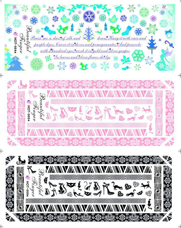 HOT004-006 Cat Water Nail Sticker