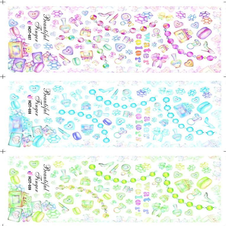HOT037-039 Water Nail Sticker