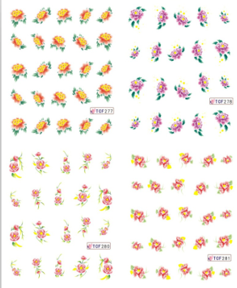 Flower Water Nail Sticker