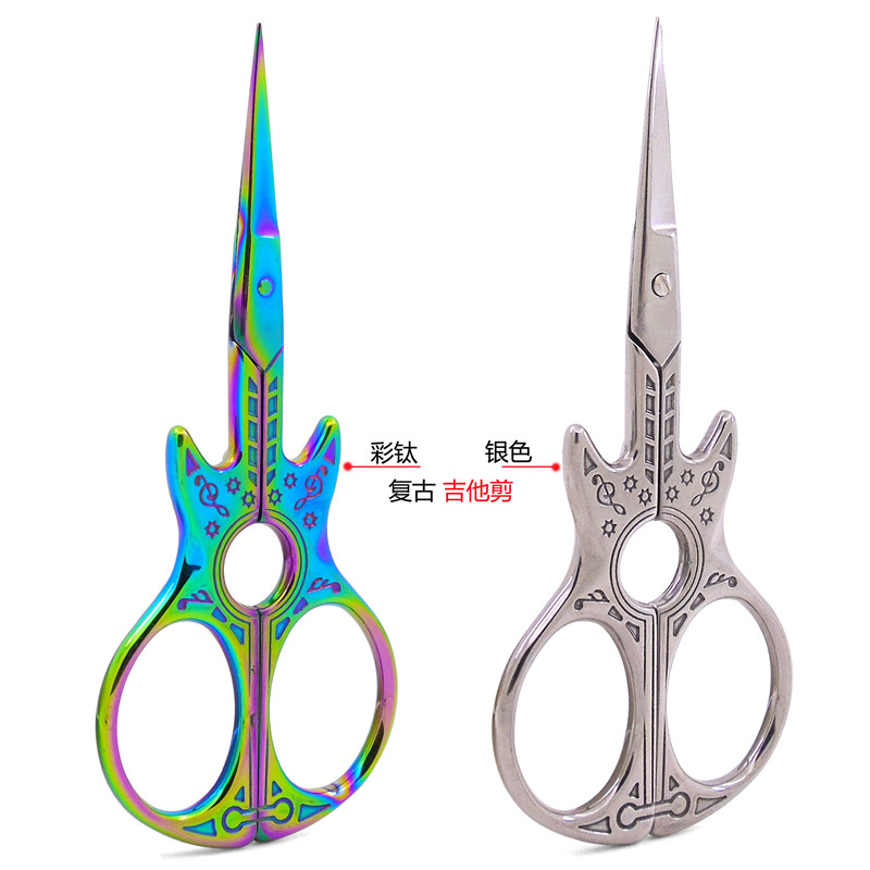 Guitar-shaped vintage scissors