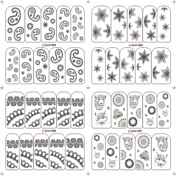 Black Water Nail Sticker(Single Or 4 in 1)