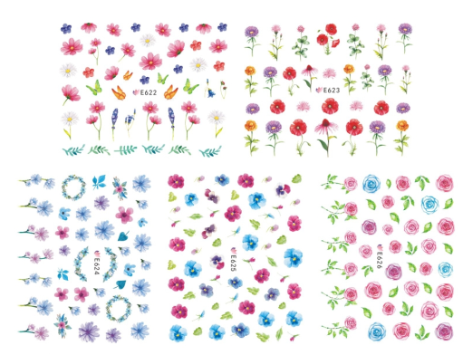 E622-632 3D Flower Simulation Nail Art Sticker