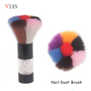 Black Rainbow Hair Flower Design Nail cleaning Dust Brush