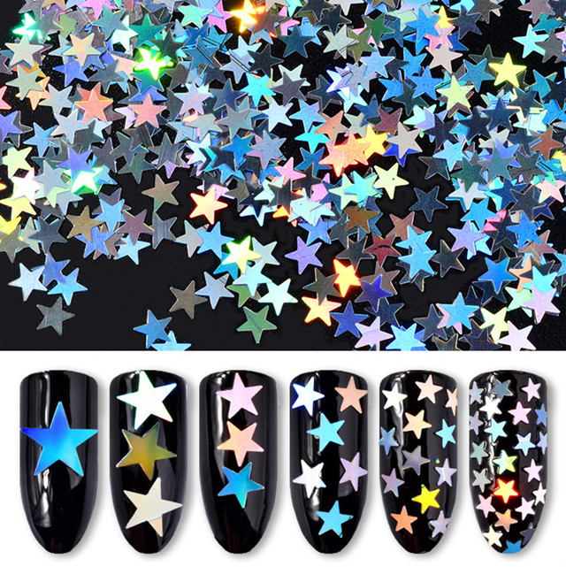 Sliver Star Nail Glitter Sequins Set