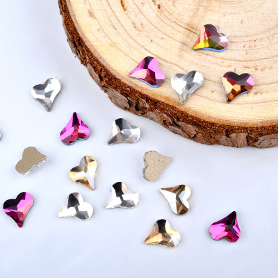 DIY Nail Heart Shaped Diamond Crystal Rhinestone Decoration