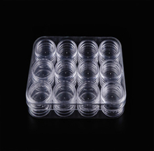 12 pcs Round Rhinestone Glitter Powder bottle Set