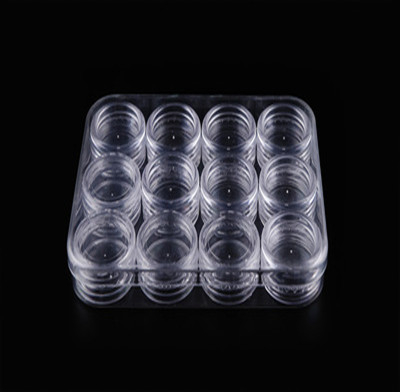 12 pcs Round Rhinestone Glitter Powder bottle Set