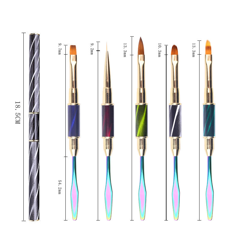 Nail Extend Poly Gel Used Metallaic Double-use Nail Art Brush