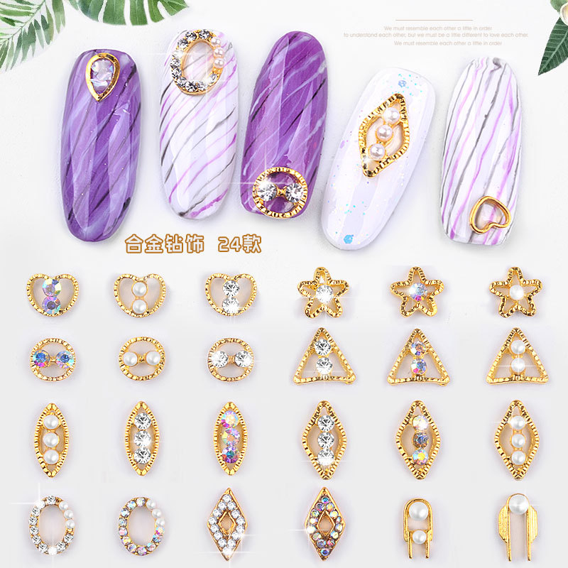 3d alloy rhinestones metal nail art decoration