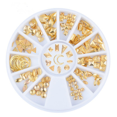 Japanese Style Different Shape Diamond Frosted Nail Art Metal Studs