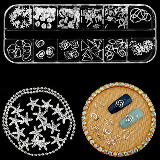 Newest Metal Sliver Nail Decoration 