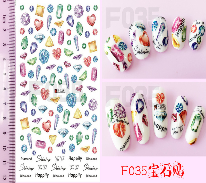 F035 DIY Design 3D Self Adhesive Gem Nail Art Sticker