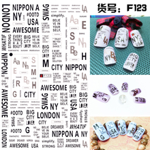 F123 DIY Design 3D Self Adhesive Words Nail Art Sticker
