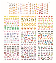 K058-068 3D Cartoon And Fruit Simulation Nail Art Sticker