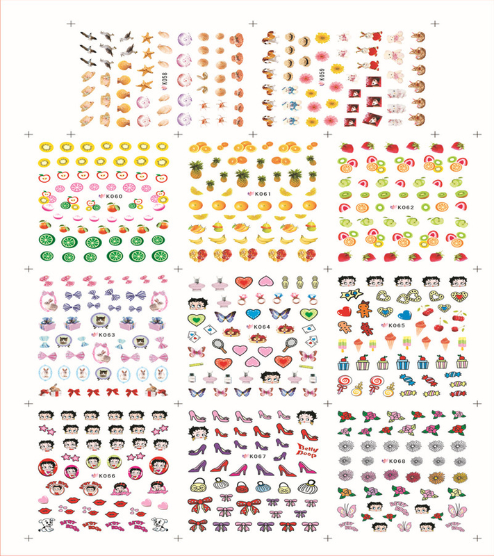 K058-068 3D Cartoon And Fruit Simulation Nail Art Sticker