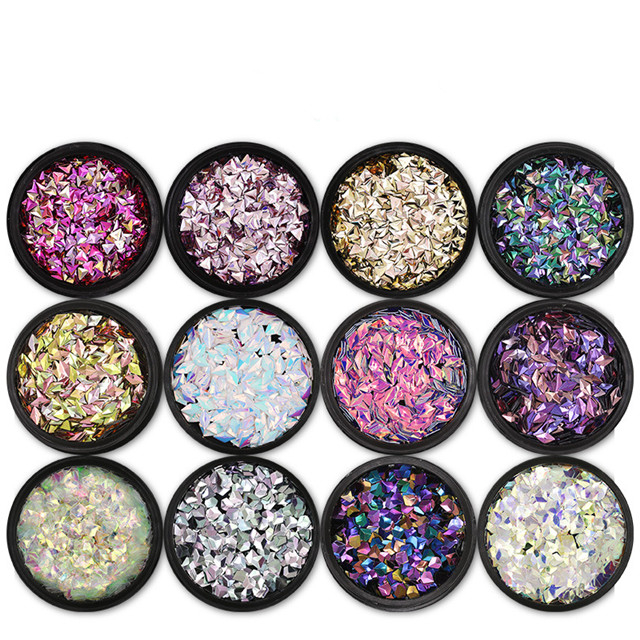 Stereoscopic Triangle Diamond Nail Sequins 