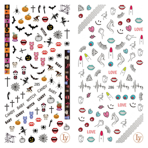 LY285-286 Thin 3D Halloween And Women Nail Sticker