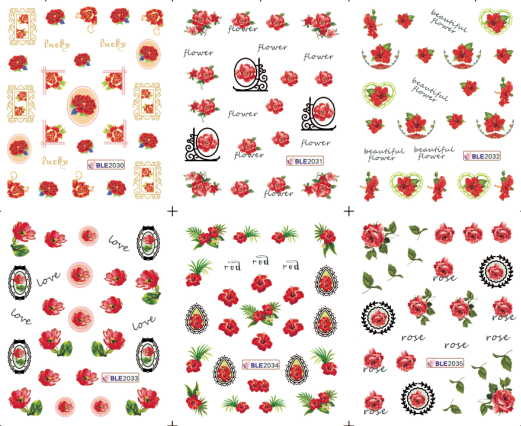 Flower Water Nail Sticker Nail Decal 