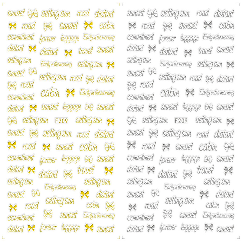 F209 DIY Design 3D Self Adhesive Words Nail Art Sticker