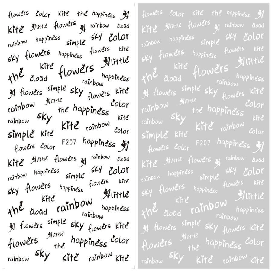 F207 DIY Design 3D Self Adhesive Words Nail Art Sticker