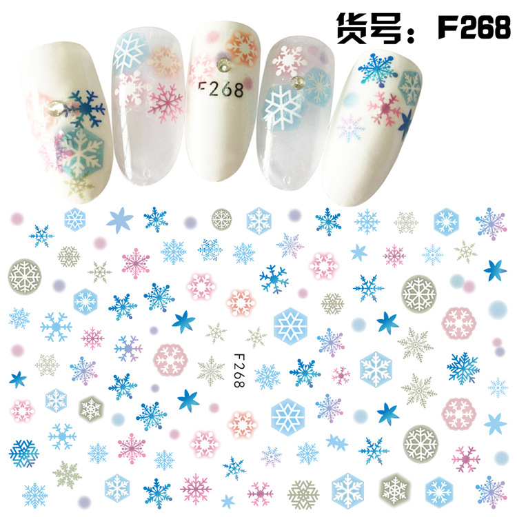 F268 DIY Design 3D Self Adhesive Christmas Snowflake Nail Art Sticker