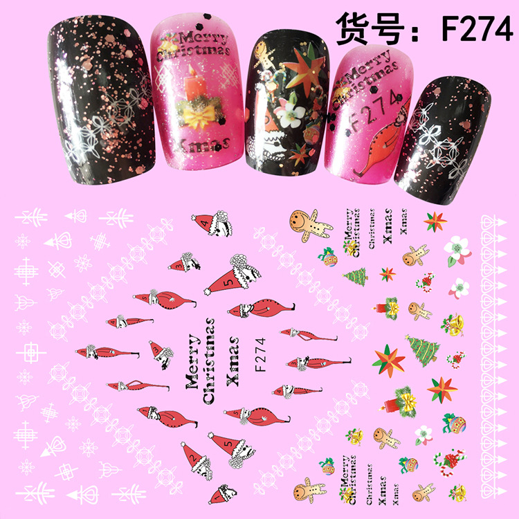 F274 DIY Design 3D Self Adhesive Christmas Nail Art Sticker