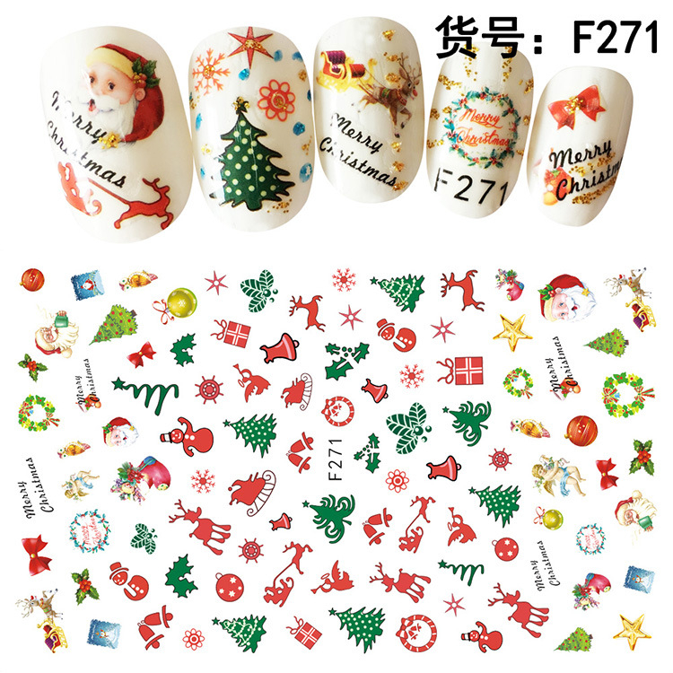 F271 DIY Design 3D Self Adhesive Christmas Nail Art Sticker
