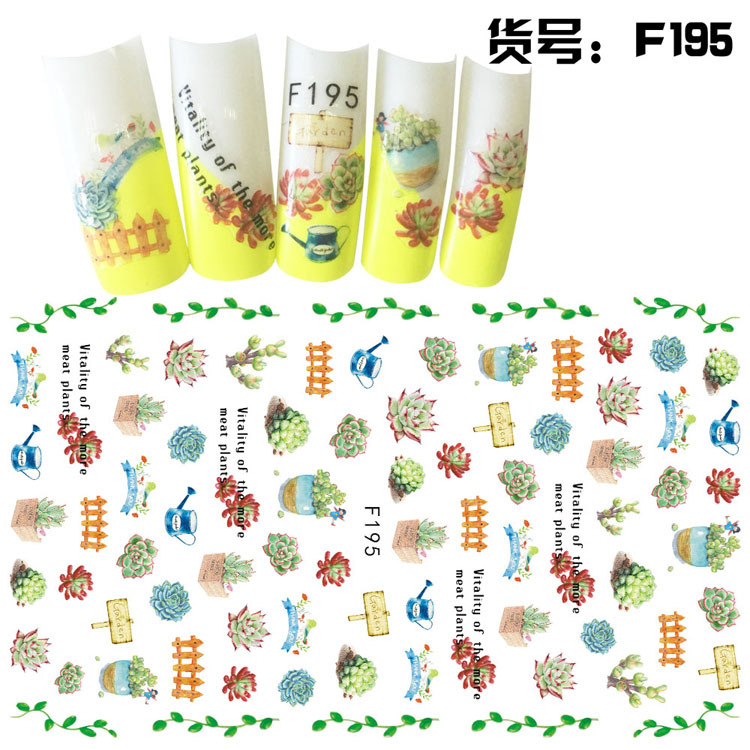 F195 DIY Design 3D Self Adhesive Plant Nail Art Sticker