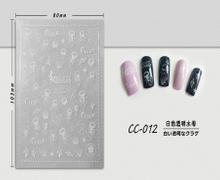 CC-012 3D White Transparent Jellyfish Nail Sticker