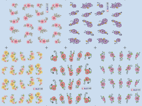 Flower Water Nail Sticker