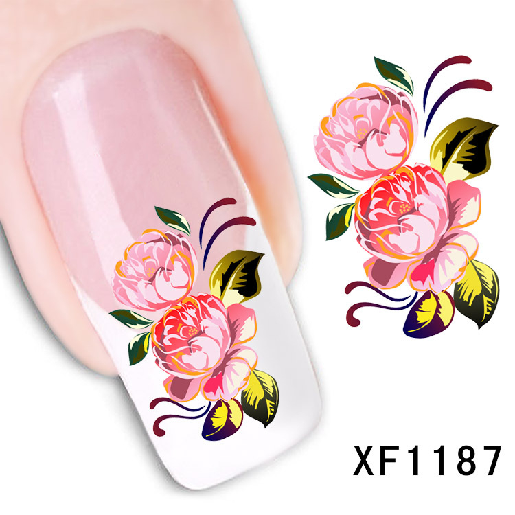 XF1187-1192 Flower Water Nail Sticker