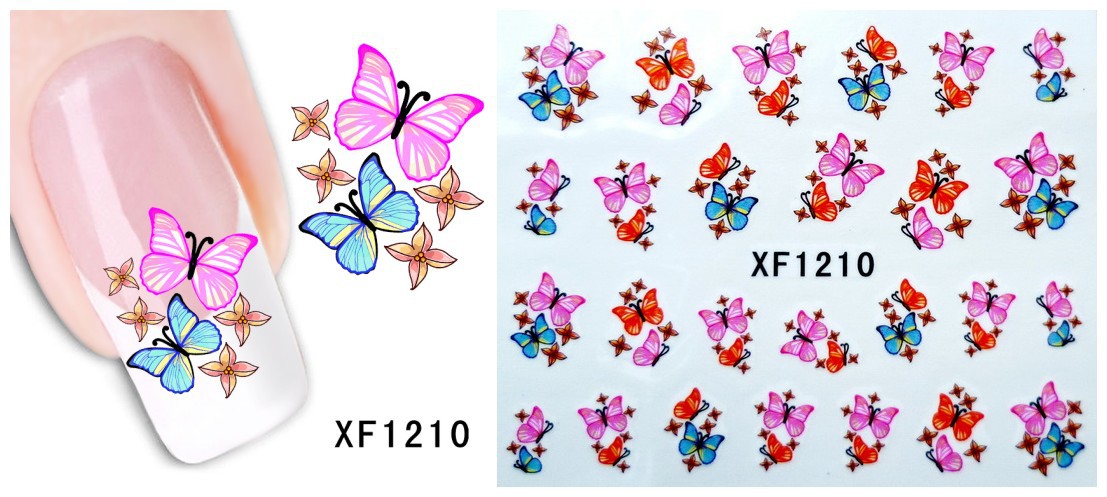 XF1205-1210 Animal And Heart Water Nail Sticker