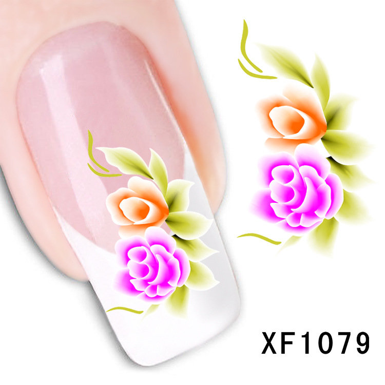 XF1079-1084 Flower Water Nail Sticker