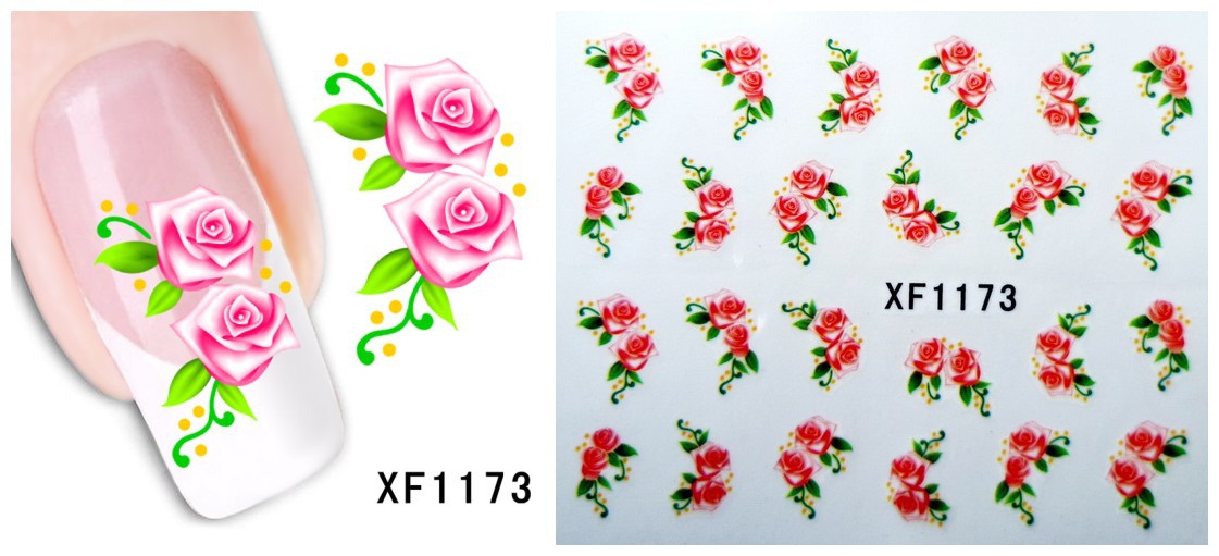 XF1169-1174 Flower Water Nail Sticker