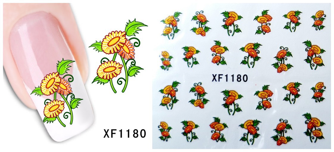 XF1175-1180 Flower Water Nail Sticker