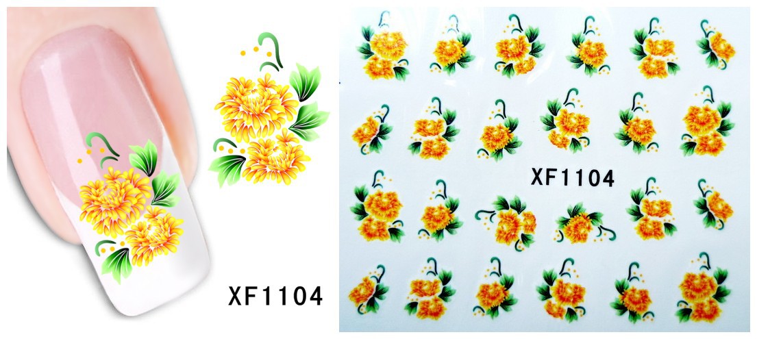 XF1103-1108 Flower Water Nail Sticker