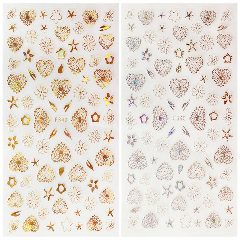 F340 DIY Design 3D Self Adhesive Heart Nail Art Sticker