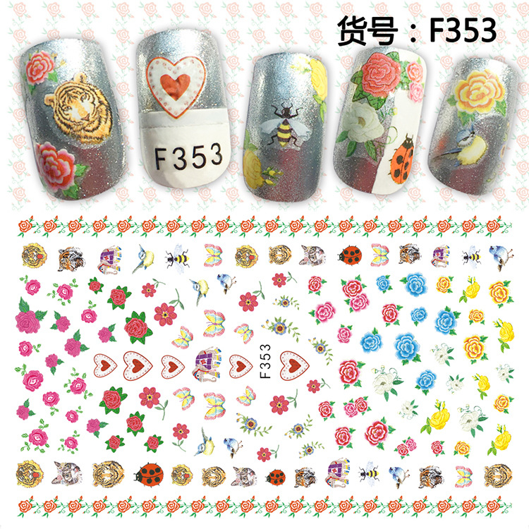 F353 DIY Design 3D Self Adhesive Flower Nail Art Sticker