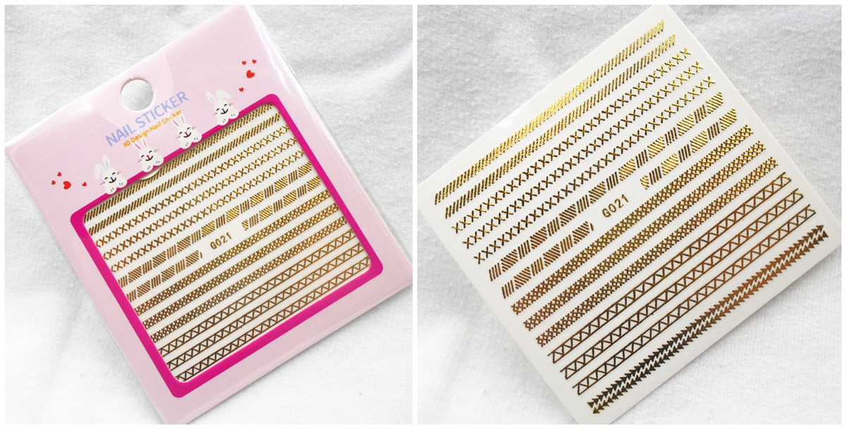 G019-024 3D Gold Nail Art Sticker