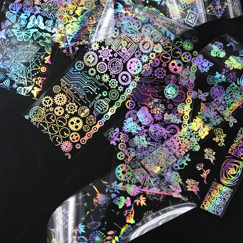 10 Panda Fire Butterfly Nail Transfer Foil Set 