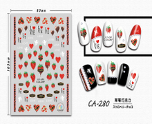 CA-280 3D Strawberry Chocolate Nail Sticker