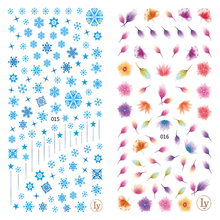 LY015-016 Thin 3D Snowflake And Flower Nail Sticker