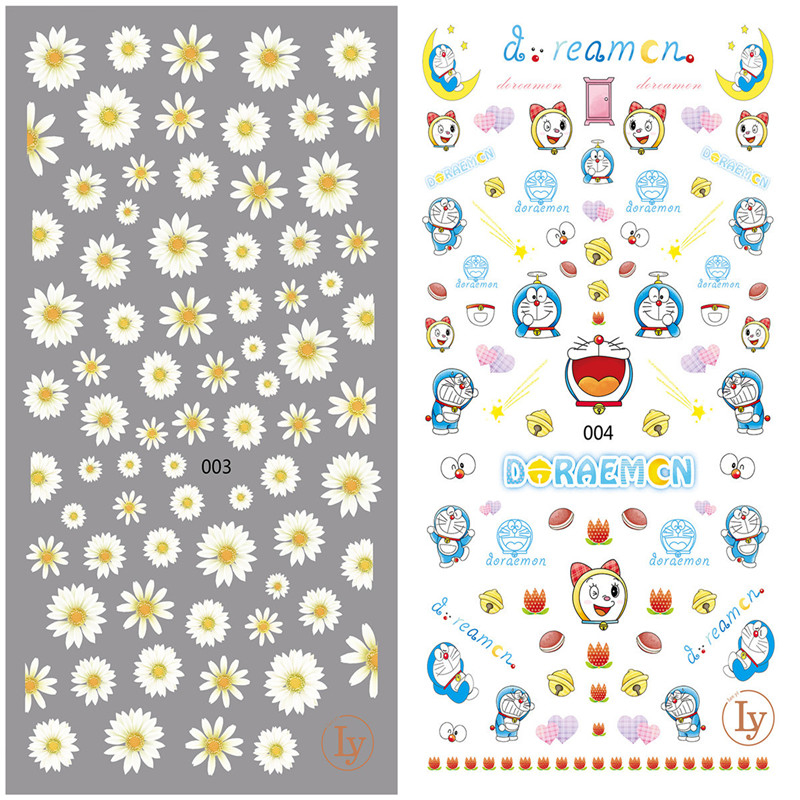 LY003-004 Thin 3D Daisy Doraemon Nail Sticker