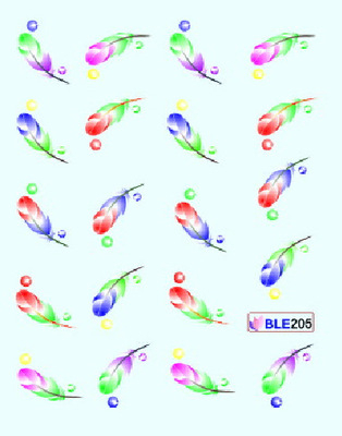 Flower Feather Water Nail Sticker(small)